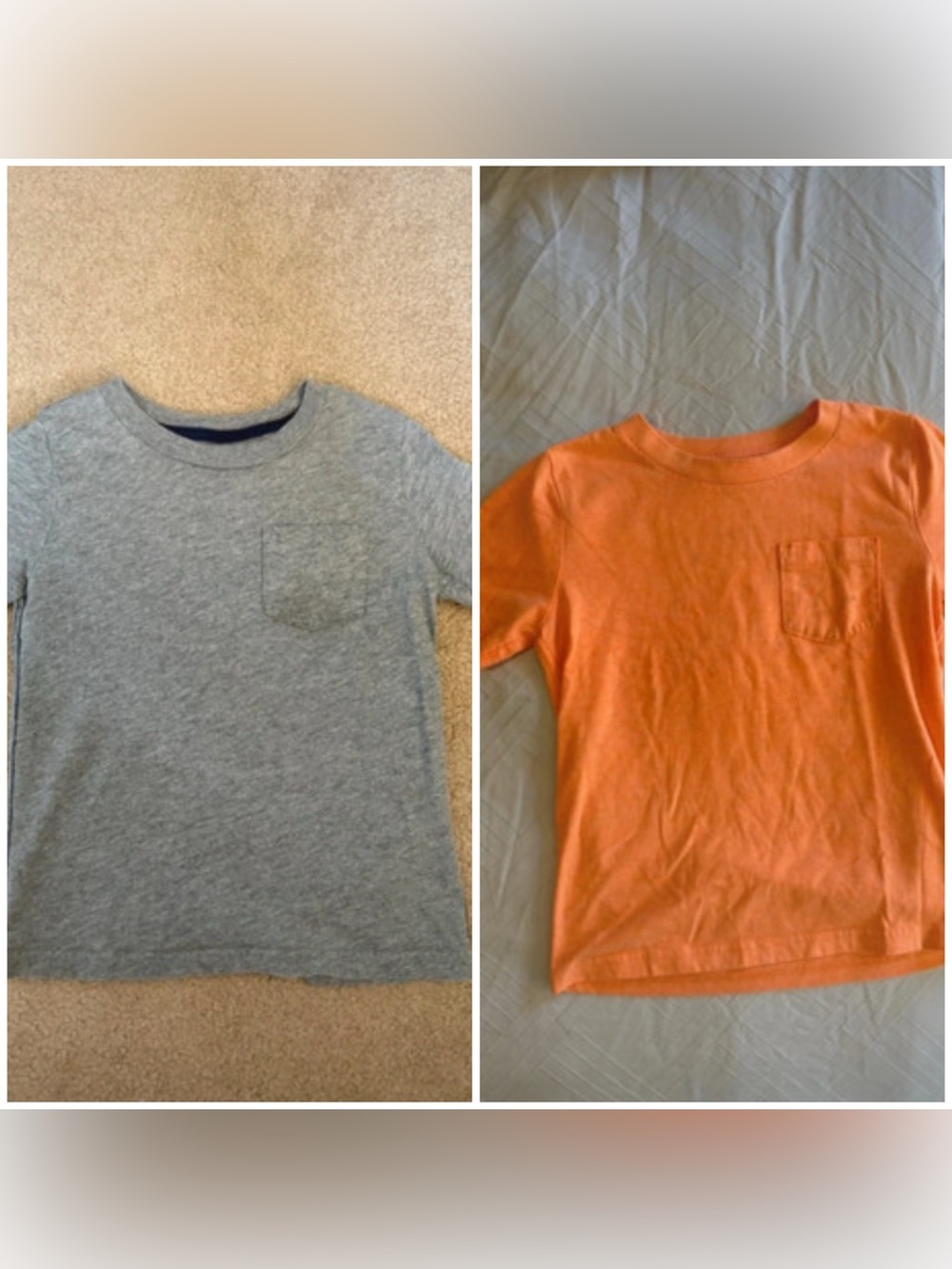 Kids Short-Sleeve Pocket Tee - Gray & Orange